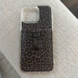 iPhone 15 pro max Walli SPORT Leopard Print Phone Case with Strap.